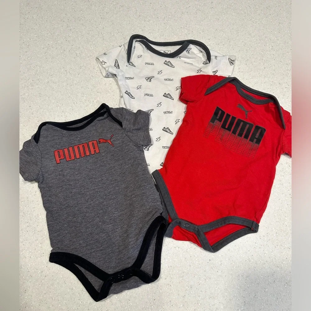 COPY - Puma Baby Boy’s Infant 0-3M Onesies! NWOT. Set of 3.